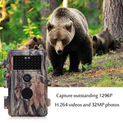 Game Trail Deer Hunting & Field Tree Camera 32MP 1296P MP4/MOV Video Night Vision Waterproof Password Protected Photo & Video Model
