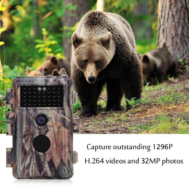 10-Pack Wildlife Trail & Animal Field Cameras 32MP 1296P MP4 Motion Activated Waterproof Night Vision Photo & Video Model Time Lapse and Time Stamp | A252
