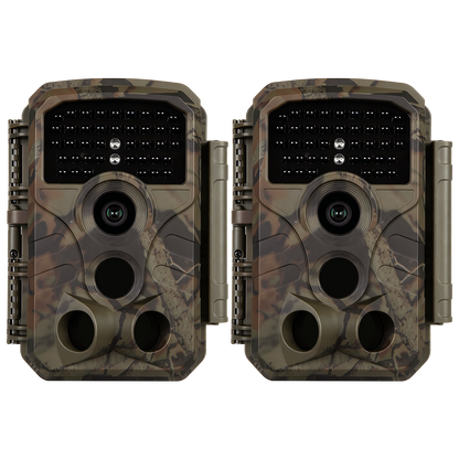 2-Pack Trail & Game Camera 64MP 4K  No-Glow Night Vision 100ft 0.1s Trigger Speed Waterproof for Wildlife Observing & Backyard Security | T306 Dark Camouflage