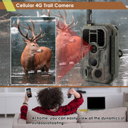 Blazevideo 390GA Red 4G LTE Cellular Trail Camera 48MP 1296P Night Vision Motion Activated No Glow Waterproof