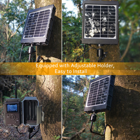 Solar Panel Kit with 8000mAH Rechargeable Lithium Battery Output 12V/6V/9V for Trail Cameras, Sports Action Camera and Network Cameras | BL8000