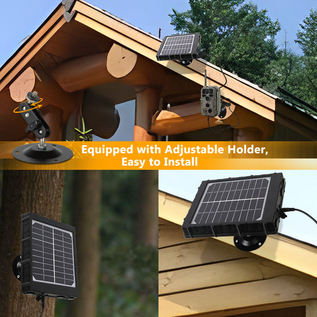 Bundle of Solar Panel and Bluetooth WIFI Trail Cameras 32MP 1296P with Night Vision Motion Activated Waterproof | A350W Green