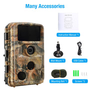 Game Trail Cameras 24MP 1080P Video with Night Vision 0.3S Trigger Time Motion Activated for Outdoor Wildlife Hunting & Home Security | DL2Q