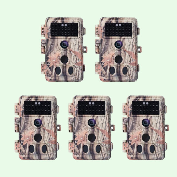 5-Pack Game Trail Wildlife Field Cameras 24MP 1296P H.264 MP4/MOV Video with Night Vision Motion Activated Waterproof No Flash.