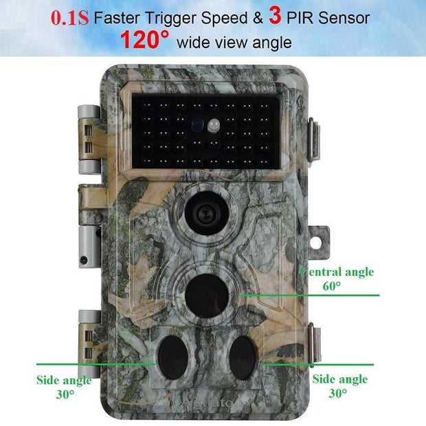 Game Trail & Farm Field Wildlife Camera 24MP 1296P HD Video 0.1s Fast Trigger Time Motion Activated Password Protected Waterproof Stealthy Camouflage.