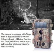 Game Trail Wildlife Hunting Deer Camera 24MP 1296P H.264 MP4/MOV Video with Night Vision Motion Activated Waterproof No Flash.
