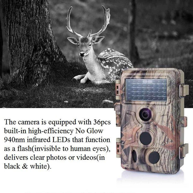 4-Pack Game & Trail Wildlife Animal Cameras 32MP H.264 1296P MP4 Video Night Vision No Glow Infrared 0.1S Trigger Photo & Video Model Motion Activated | A262