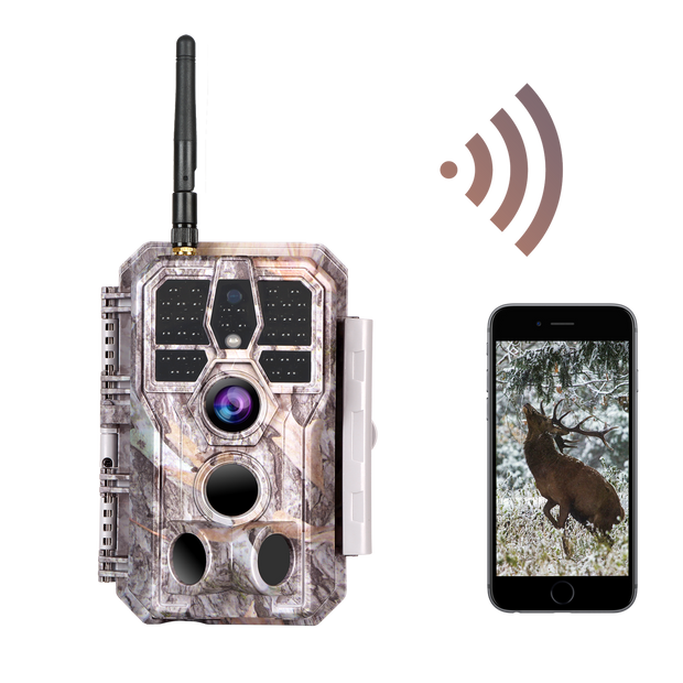 Bundle of Solar Panel and Bluetooth WIFI Trail Cameras 32MP 1296P with Night Vision Motion Activated Waterproof | A280W Grey