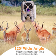 Bluetooth WIFI Game & Wildlife Trail Camera 32MP Photo 1296P Video for Home or Backyard Security Night Vision Motion Activated Waterproof | A350W