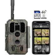 Blazevideo 390GA Red 4G LTE Cellular Trail Camera 48MP 1296P Night Vision Motion Activated No Glow Waterproof