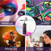Cordless Airbrush Kit with Compressor, 30PSI Handheld Mini Air Brush Gun Set, Portable High Pressure Air Brushes for Draw, Make up, Model kit, Graffiti