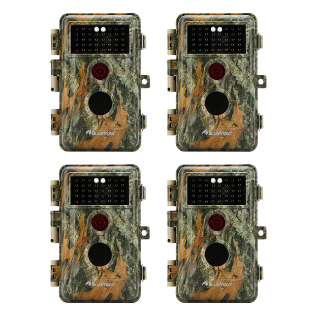 4-Pack Game & Trail Wildlife Cameras 24MP 1296P Video Night Vision Motion Activated Time Lapse Multi-shot Mode Black Flash Photo and Video Model.