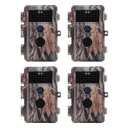 4-Pack Camouflage Game & Trail Wildlife Animal Cams 24MP 1296P H.264 Video No Glow Infrared Motion Activated IP66 Waterproof Photo and Video Model.