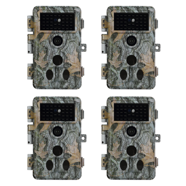 4-Pack Trail Wildlife Cameras & Field Tree Cams 32MP 1296P Video 0.1s Fast Trigger Speed Motion Activated Waterproof Photo & Video Model