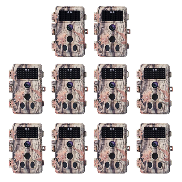 10-Pack Wildlife Animal Trail Cameras for Hunting 32MP 1296P H.264 MP4/MOV Video with Night Vision Motion Activated Waterproof Black Flash Infrared | A262
