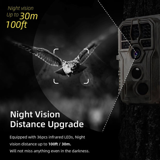 2-Pack A280 Trail Game Wildlife Cameras 24MP 1296P Video 100ft Night Vision 0.1S Trigger Motion Activated Waterproof Animal Hunting Field Cams.