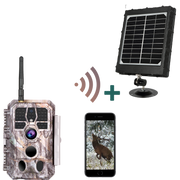 Bundle of Solar Panel and WIFI Trail camera A280W Grey and 32GB SD card Bluetooth WIFI Trail Camera 32MP 1296P Night Vision Motion Activated Waterproof