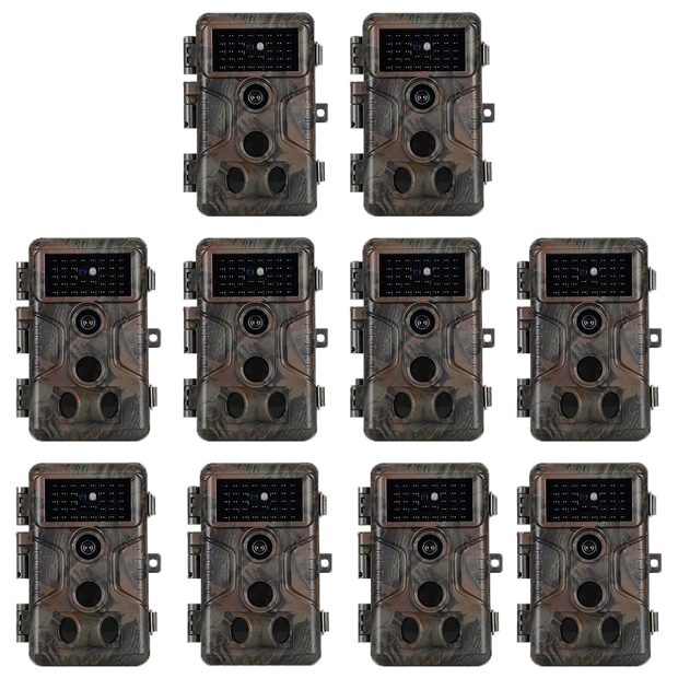 10-Pack Game Trail Wildlife Cameras 24MP Photo 1296P MP4 Video 100ft Night Vision Motion Activated 0.1S Trigger Speed Waterproof No Glow Time Lapse.