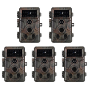 5-Pack Camouflage Game Trail & Deer Cameras 24MP Photo 1296P Video with 100ft Night Vision Motion Activated 0.1S Trigger Speed Waterproof No Glow.