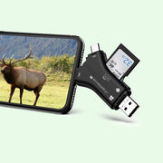 Game & Trail Camera Viewer SD Card Reader, Micro SD Memory Cardreader for Cell Phone to View Photos, Videos from Deer Hunting Cameras, Wildlife Cams