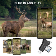 Game & Trail Camera Viewer SD Card Reader, Micro SD Memory Cardreader for Cell Phone to View Photos, Videos from Deer Hunting Cameras, Wildlife Cams.