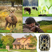 2-Pack 4K 2160P 30fps Video 32MP Photo Trail camera with audio and motion detector Night vision up to 100ft, 0.1s trigger speed, Waterproof | T326 Green