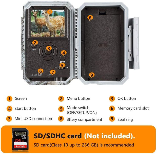 2-Pack Wireless Bluetooth WiFi Game Trail Deer Camera 32MP 1296P Video Night Vision No Glow Motion Activated Waterproof Photo & Video Model | W600 Red