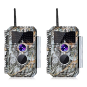 2-Pack Bluetooth WiFi Game Trail Wildlife Camera 32MP 1296P Night Vision No Glow Motion Activated Camouflage for Wildlife Hunting | W600