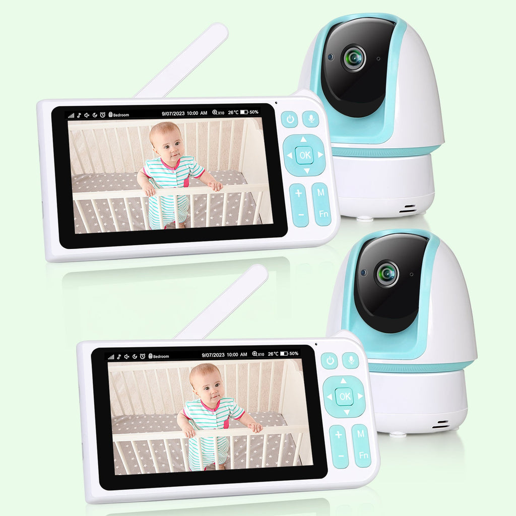 Night Vision 12 Volt Baby Monitor 2-Pack 1080p FHD Baby Monitor