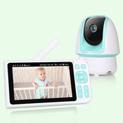 1080p FHD Baby Monitor with 5” Display, 3000ft Range, 2-Way Audio, Night Vision, Lullabies, 5000mAh Battery and Pan Tilt Zoom | B180